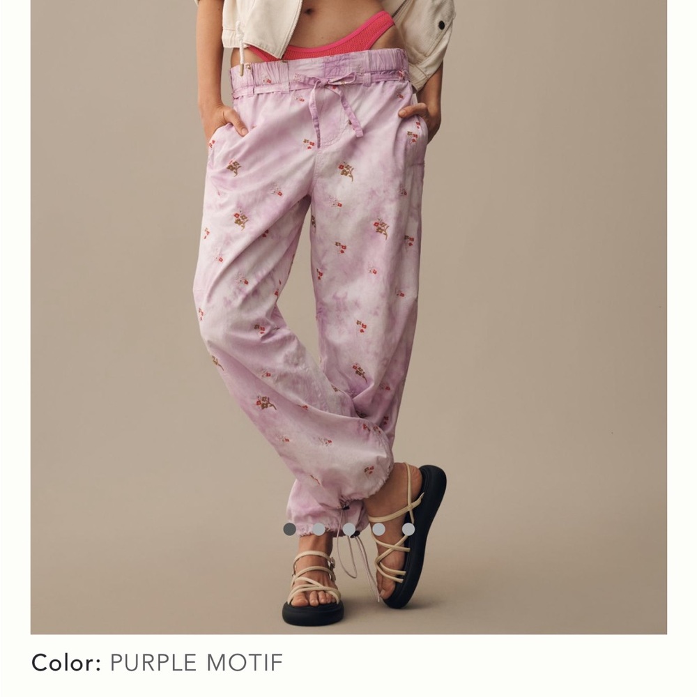 Pilcro ditsy tie-die parachute pants